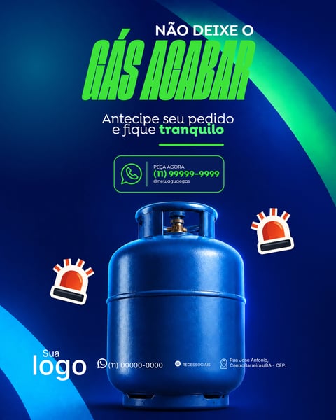 DISTRIBUIDORA DE GÁS E ÁGUA SOCIAL MEDIA PSD EDITÁVEL 3
