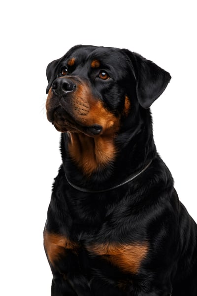 CACHORRO ROTTWEILER OLHANDO PARA O HORIZONTE 01