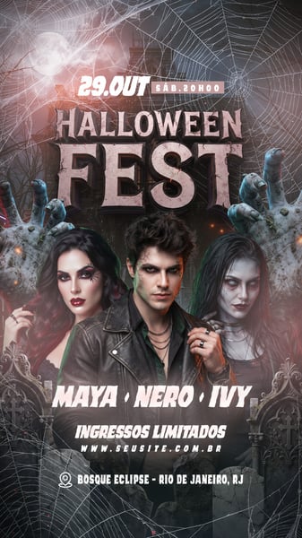 FLYER HALLOWEEN FEST STORY PSD EDITÁVEL