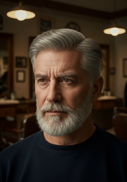 HOMEM GRISALHO APÓS CABELO CORTADO