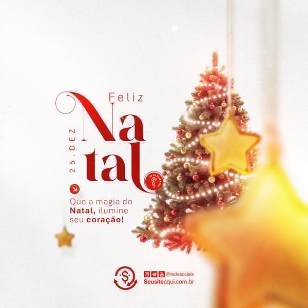 FELIZ NATAL 25 DE DEZEMBRO SOCIAL MEDIA PSD EDITÁVEL
