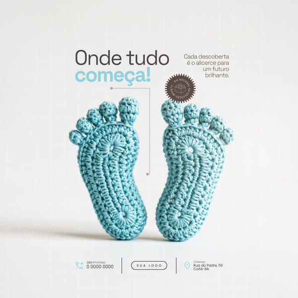 ONDE TUDO COMEÇA DIA NACIONAL DA EDUCAÇÃO INFANTIL SOCIAL MEDIA PSD EDITÁVEL