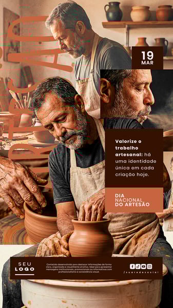 DIA NACIONAL DO ARTESÃO 19 DE MARÇO STORY SOCIAL MEDIA PSD EDITÁVEL 5