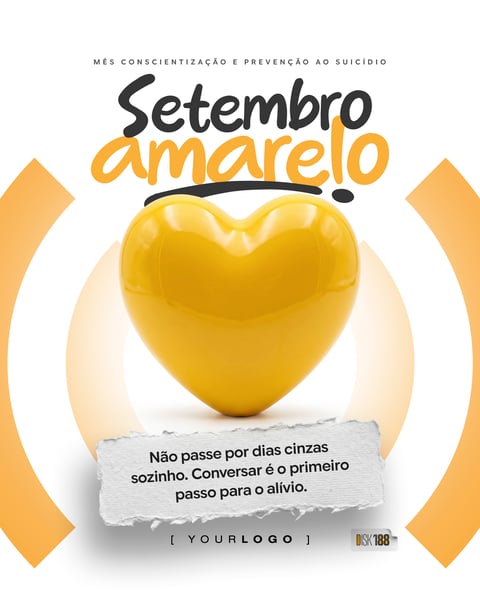 CARTAZ SETEMBRO AMARELO PREVENÇÃO AO SUICÍDIO PSD EDITÁVEL