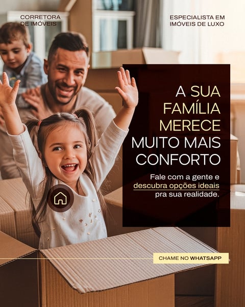 CORRETORA DE IMÓVEIS SUA FAMÍLIA SOCIAL MEDIA PSD EDITÁVEL