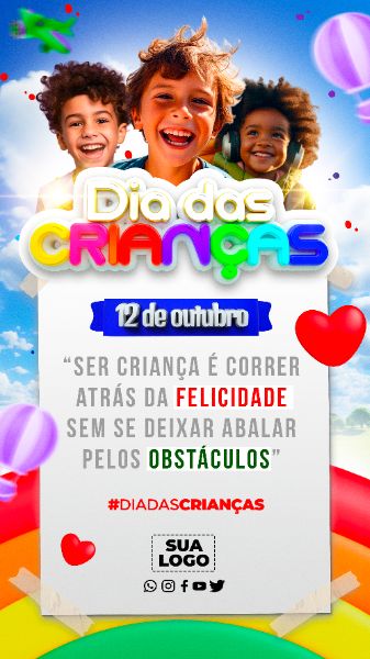 DIA DAS CRIANÇAS 12 DE OUTUBRO REDES SOCIAIS STORIES