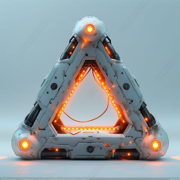 ELEMENTO 3D FUTURISTA | COM LUZES NEON | IMAGEM