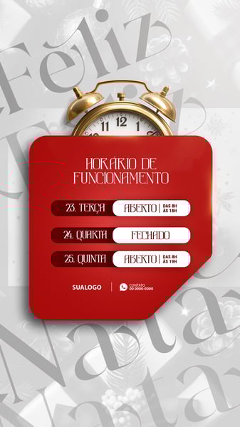 RQU SOCIAL MEDIA FELIZ NATAL HORÁRIO DE NATAL 4 STORY