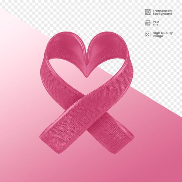 ELEMENTO 3D PARA COMPOSIÇÃO FITA ROSA LUTA CONTRA O CÂNCER