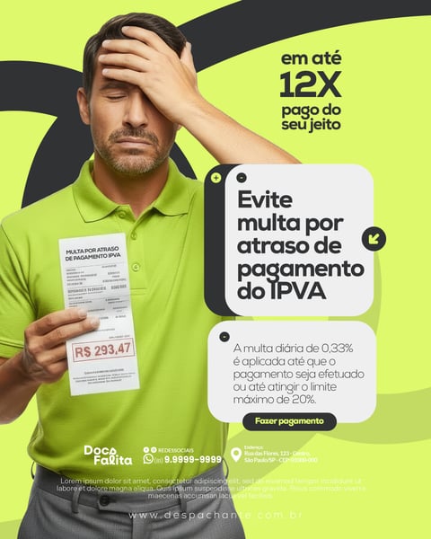 IPVA Despachante Veicular Social Media PSD Editável