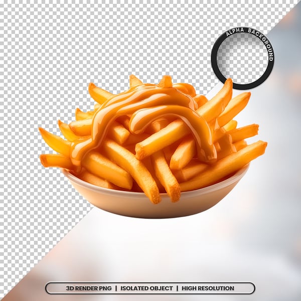 3D RENDER BATATA FRITA ELEMENTO ÍCONE PSD PNG 10