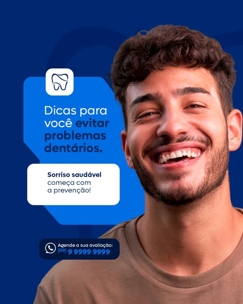 DENTISTA PROBLEMAS DENTÁRIOS SOCIAL MEDIA PSD EDITÁVEL