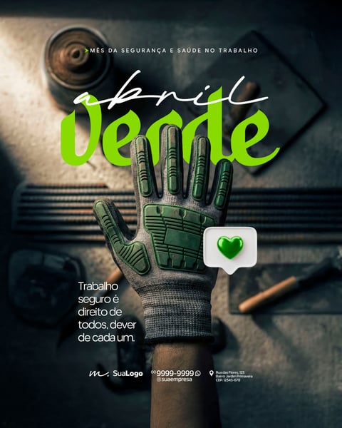CAMPANHA ABRIL VERDE SEGURANÇA NO TRABALHO PREVENÇÃO SOCIAL MEDIA PSD EDITÁVEL 3
