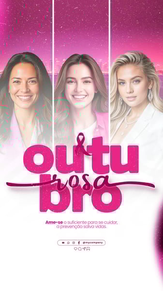 HCT OUTUBRO ROSA MS DE CONSCIENTIZAO SOBRE O CNCER DE MAMA SOCIAL MEDIA FLYER PSD EDITVEL H3