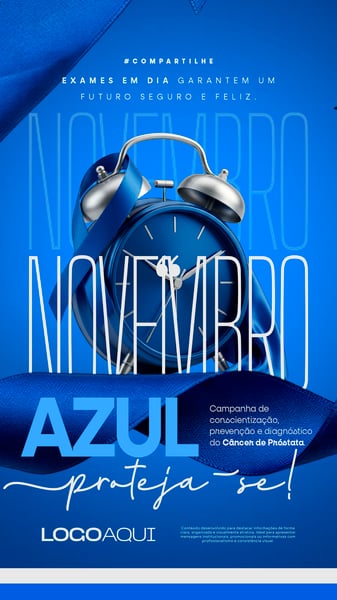 NOVEMBRO AZUL CÂNCER DE PRÓSTATA SOCIAL MEDIA FLYER PSD EDITÁVEL STORY