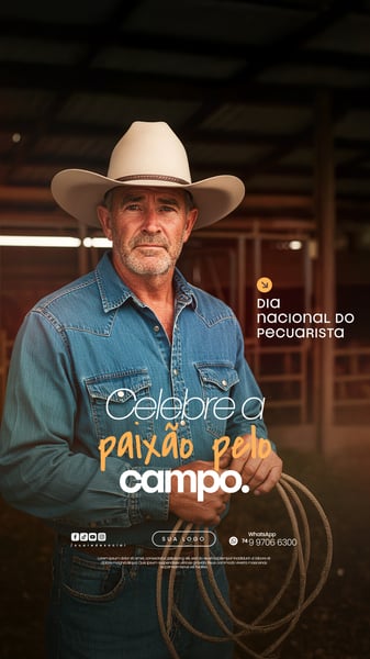 15 DE JULHO - DIA NACIONAL DO PECUARISTA - FLYER SOCIAL MEDIA PSD EDITÁVEL