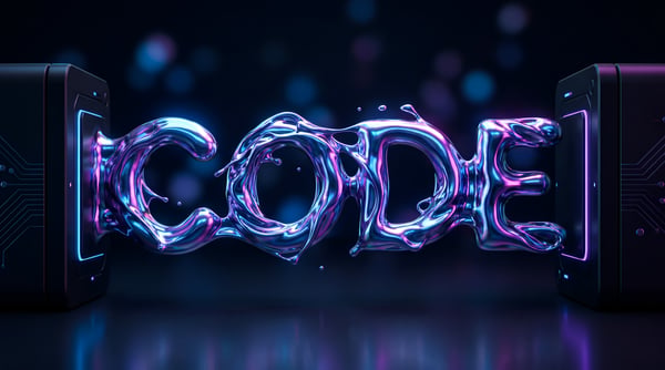 LETRAS 3D NEON PALAVRA CODE PROGRAMAÇÃO DESENVOLVIMENTO SOFTWARE TECNOLOGIA TI FRONTEND 01