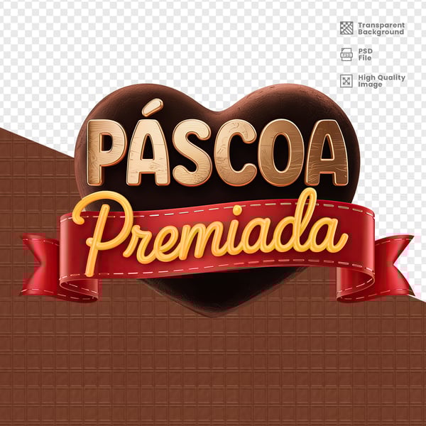 SELO 3D PARA PÁSCOA PSD EDITÁVEL