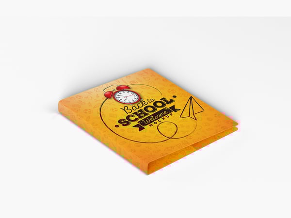 JFD FICHÁRIO MOCKUP PAPELARIA FECHADO FOLHAS ESCREVER ANOTAÇÕES ENCADERNAÇÃO PSD