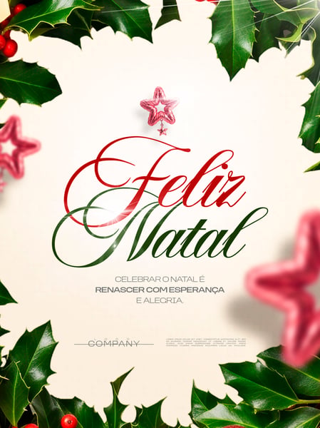 FELIZ NATAL CARTÃO DE BOAS FESTAS SOCIAL MEDIA FLYER PSD EDITÁVEL