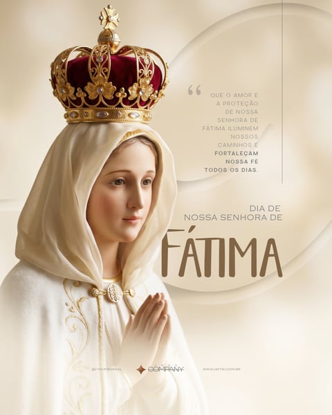 Nossa Senhora de Fátima CELEBRAÇÃO E FÉ 13 DE MAIO SOCIAL MEDIA PSD EDITÁVEL 3