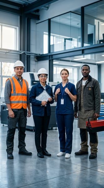Trabalhadores de diferentes áreas 9