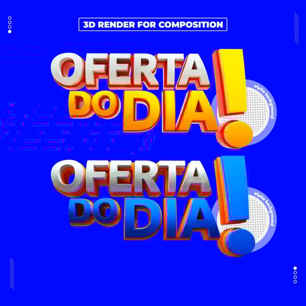 SELO 3D OFERTA DO DIA PARA COMPOSIÇÃO