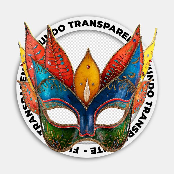 MÁSCARA COLORIDA | CARNAVAL | IMAGEM SEM FUNDO | PSD EDITÁVEL