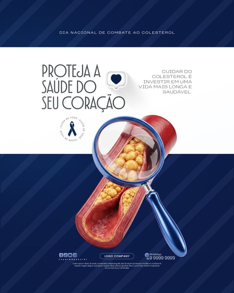 DIA NACIONAL DE COMBATE AO COLESTEROL SAÚDE PREVENÇÃO SOCIAL MEDIA PSD EDITÁVEL 4