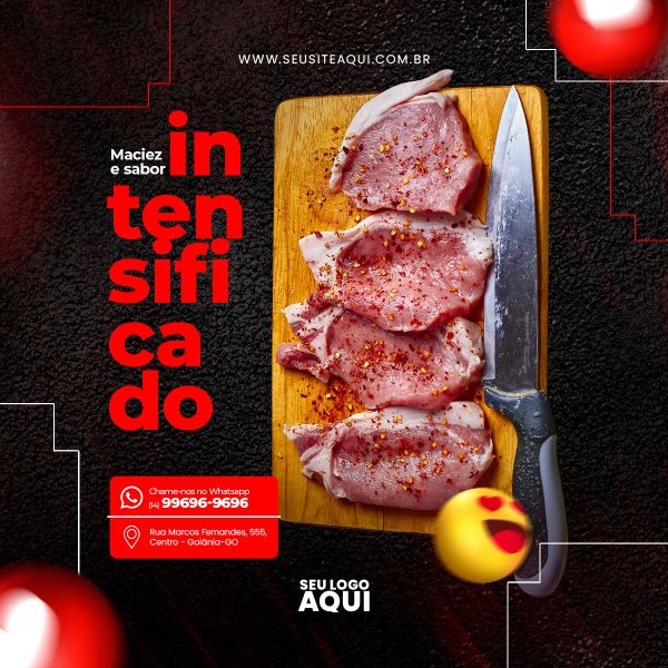 FEED QUADRADO - AÇOUGUE | CARNE | CHURRASCO | SOCIAL MEDIA | PSD EDITÁVEL
