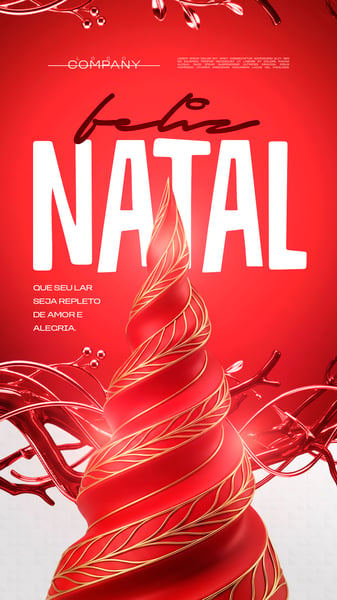 Feliz Natal Vermelho Social Media Flyer PSD Editável story