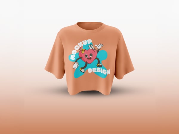 CAMISETA TOP CROPPED FEMININA MOCKUP VISTO DE FRENTE VESTUÁRIO ROUPA VESTIR ESTILO MODA PSD
