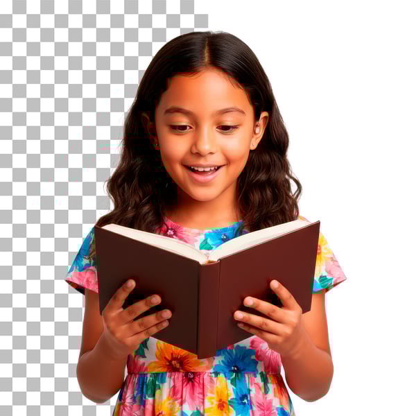 CRIANÇA COM LIVRO NAS MÃOS EM PNG TRANSPARENTE