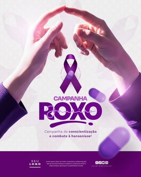 JANEIRO ROXO CAMPANHA DE COMBATE E PREVENÇÃO À HANSENÍASE SOCIAL MEDIA PSD EDITÁVEL 2