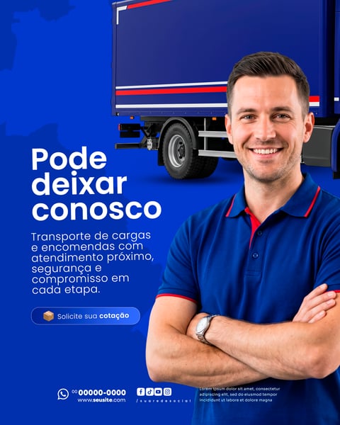 TRANSPORTADORA SOCIAL MEDIA PSD EDITÁVEL 3