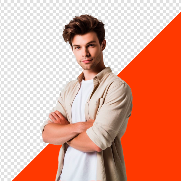 JOVEM DE BRAÇOS CRUZADOS