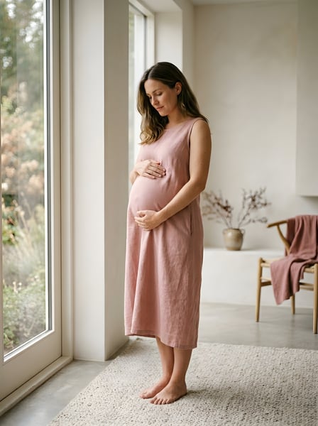 Mulher grávida segurando o barriga 3