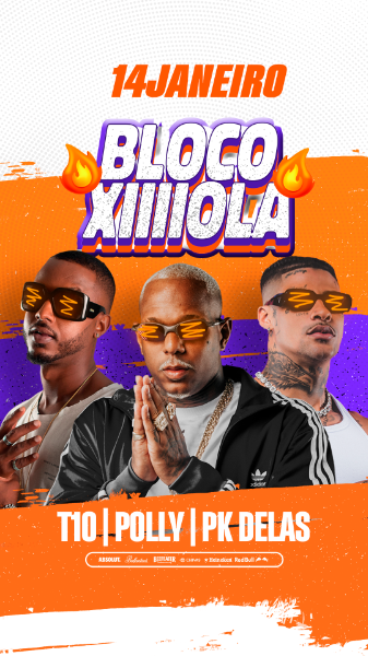 FLYER EVENTO CARNAVAL BLOCO XIIIIOLA STORIES PSD EDITÁVEL