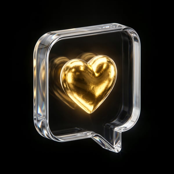 ELEMENTO 3D ÍCONE COM CORAÇÃO DOURADO 03