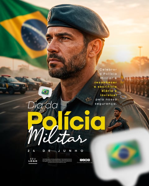 DIA DA POLÍCIA MILITAR 24 DE JUNHO SOCIAL MEDIA PSD EDITÁVEL 3