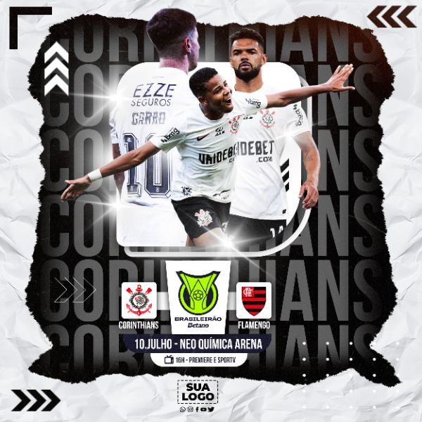 FLYER ESPORTIVO BRASILEIRÃO DIA DE JOGO CORINTHIANS