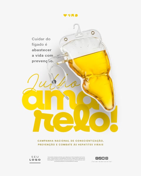 JULHO AMARELO CAMPANHA DE PREVENÇÃO E COMBATE ÀS HEPATITES VIRAIS SOCIAL MEDIA PSD EDITÁVEL 1