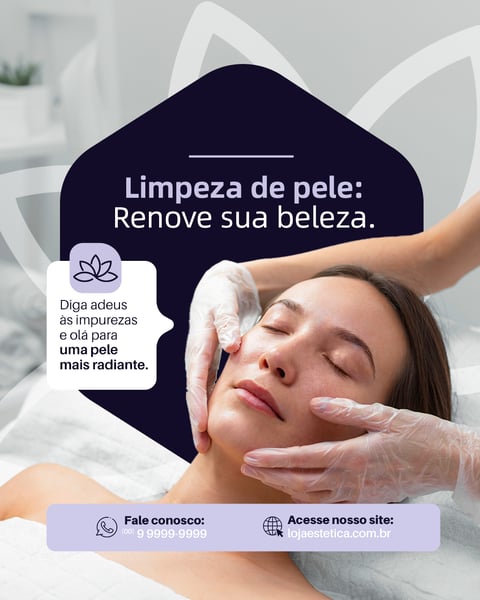 DERMATOLOGISTA LIMPEZA DE PELE SOCIAL MEDIA FEED PSD EDITÁVEL