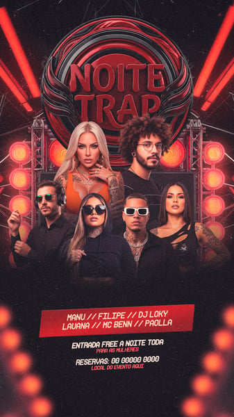 FLYER PARA EVENTOS NOITE TRAP STORYS