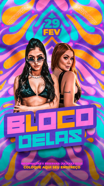 FLYER EVENTO CARNAVAL BLOCO DELAS STORIES