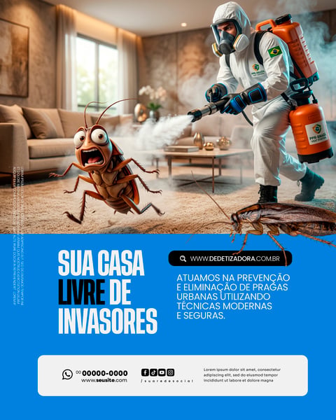 SERVIÇOS ESPECIALIZADOS DEDETIZAÇÃO SOCIAL MEDIA PSD EDITÁVEL 2