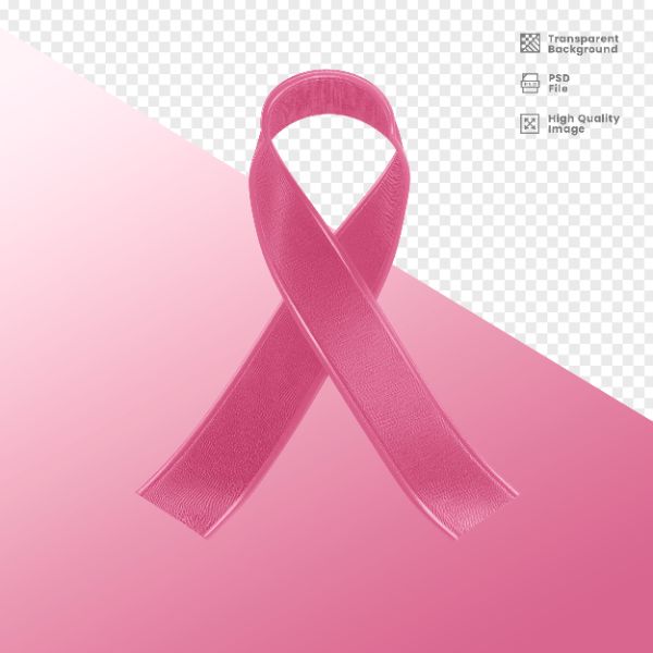 ELEMENTO 3D PARA COMPOSIÇÃO FITA ROSA LUTA CONTRA O CÂNCER