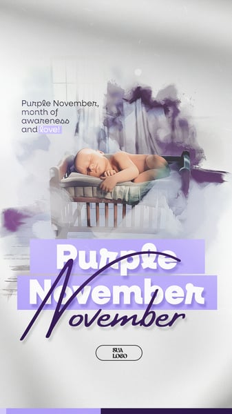 PURPLE NOVEMBER PREMATURIDADE AWARENESS MONTH SOCIAL MEDIA EDITABLE PSD