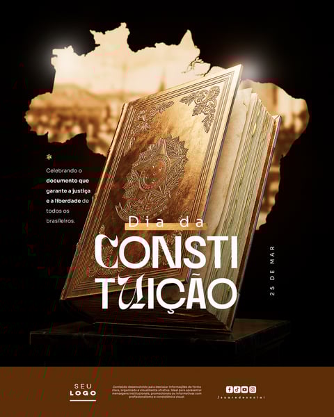 DIA DA CONSTITUIÇÃO 25 DE MARÇO SOCIAL MEDIA PSD EDITÁVEL 2