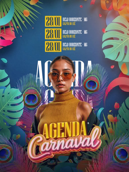 FLYER AGENDA CARNAVAL 4 FEED PSD EDITÁVEL